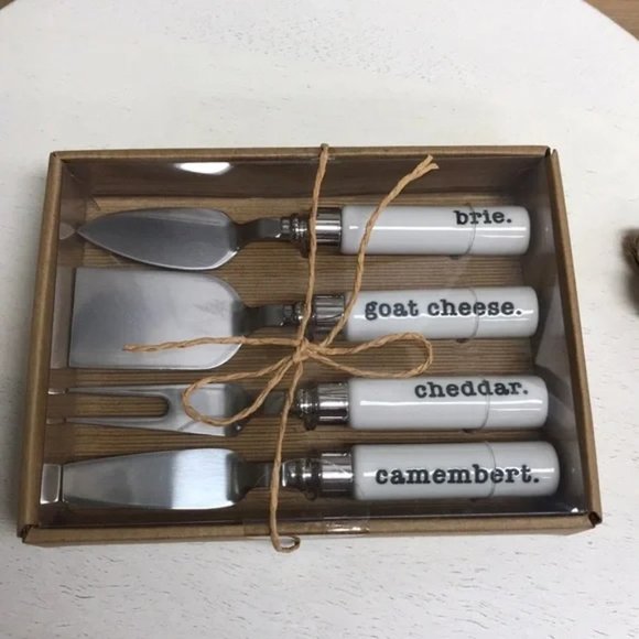 Indigo Round Chopping Board + Cheese 4 Piece Set - Picture 4 of 7